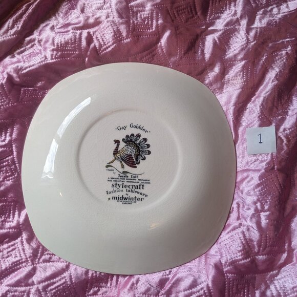 Hand painted turkey plates. - Picture 11 of 12